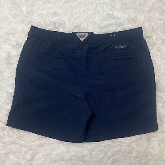 Columbia PFG Womens Shorts Size 14 Navy Blue Nylon Fishing Hiking Outdoor - Picture 9 of 12